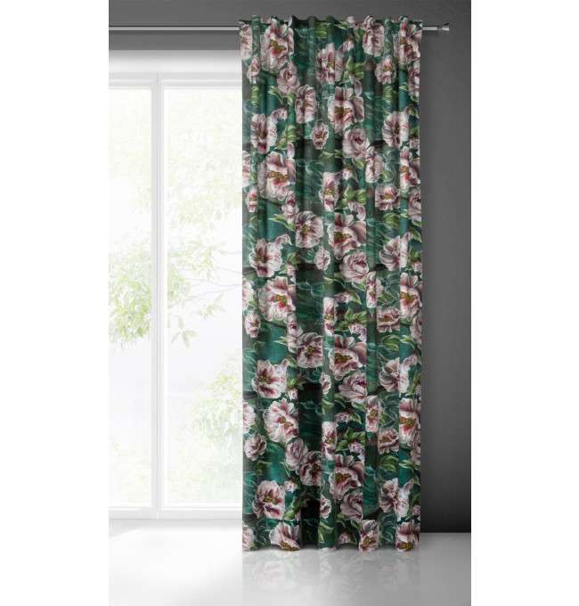 Hotový závěs PALMERA zelený - na pásce