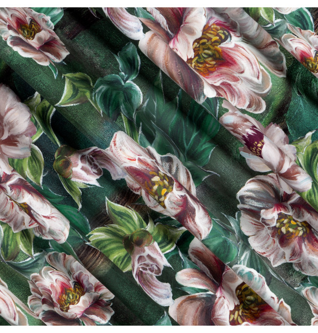 Hotový závěs PALMERA zelený - na pásce