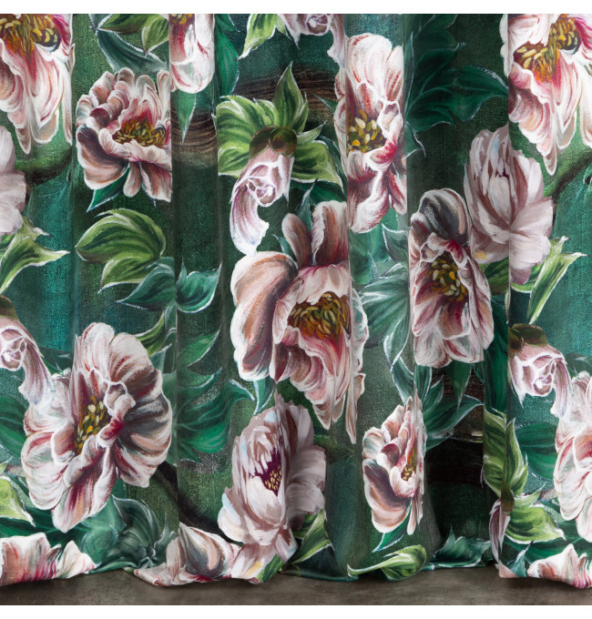 Hotový závěs PALMERA zelený - na pásce