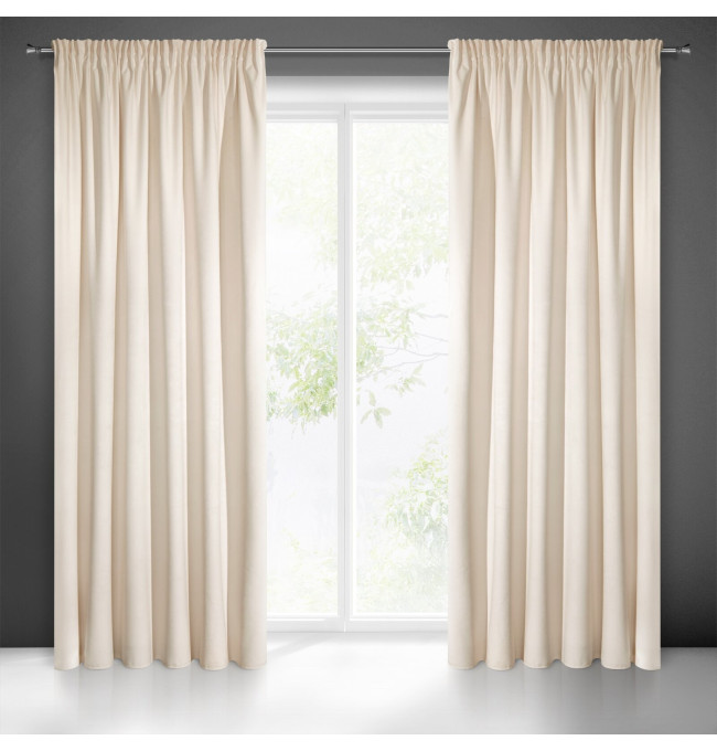 Hotový závěs RIA světle béžový - na pásce