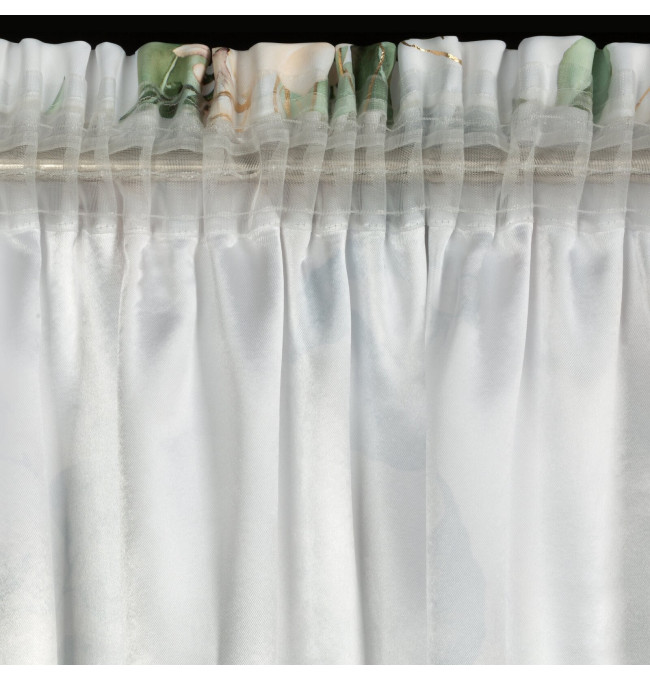 Hotový závěs ROSE na pásce - bílý