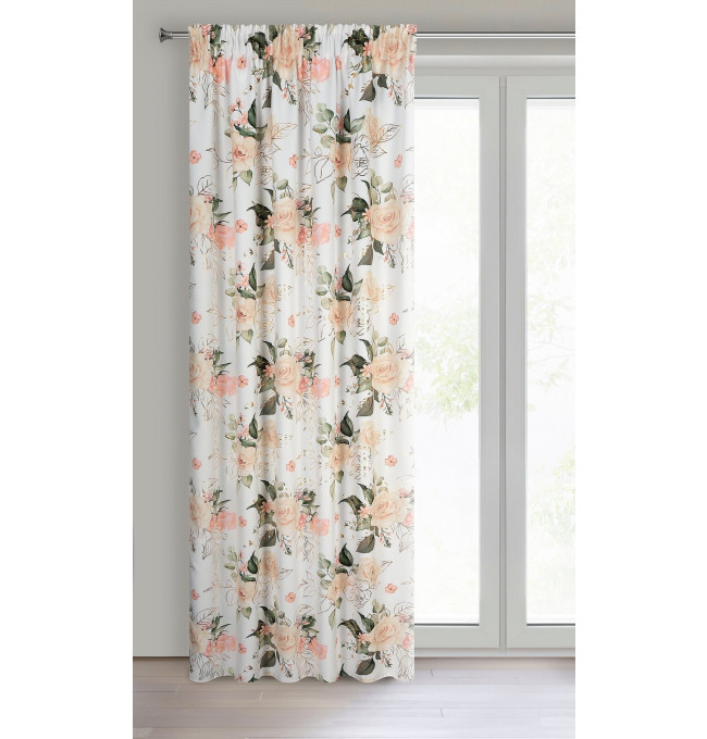 Hotový závěs ROSE na pásce - bílý