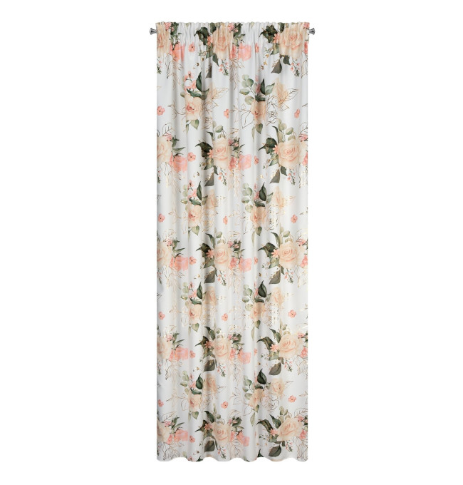 Hotový závěs ROSE na pásce - bílý