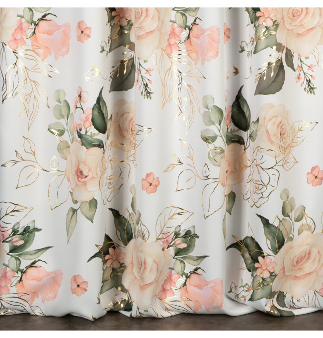 Hotový závěs ROSE na pásce - bílý