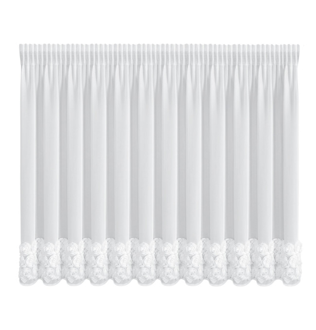 Hotová záclona ROSES 8 bílý - na pásce