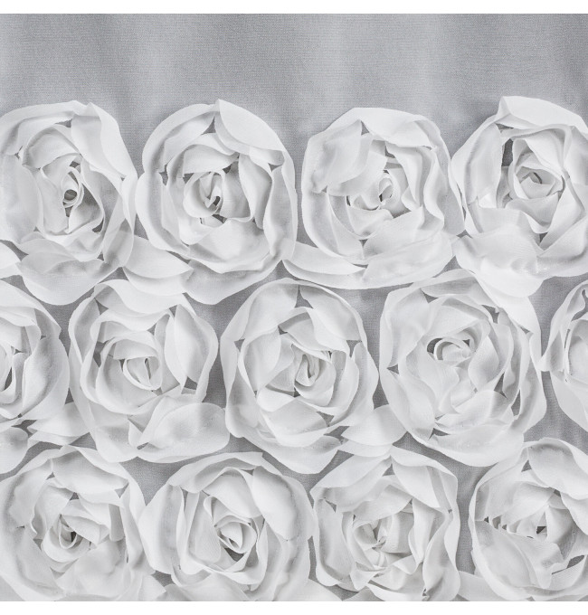 Hotová záclona ROSES 8 bílý - na pásce
