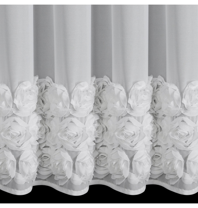 Hotová záclona ROSES 8 bílý - na pásce