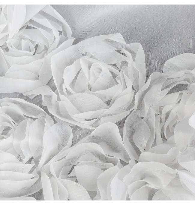 Hotová záclona ROSES 8 bílý - na pásce