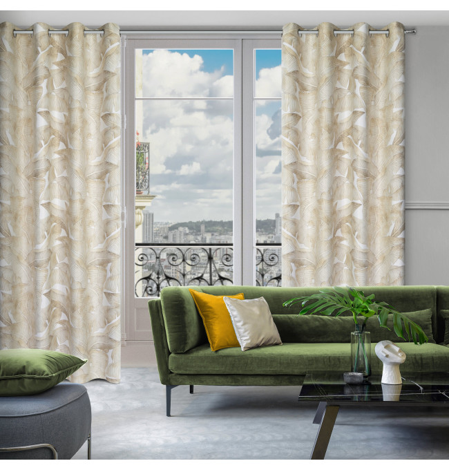 Hotový závěs SAMIRA bílý/béžový - na průchodkách