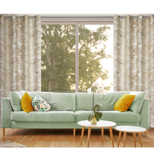 Hotový závěs SAMIRA bílý/béžový - na průchodkách