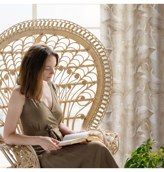 Hotový závěs SAMIRA bílý/béžový - na průchodkách