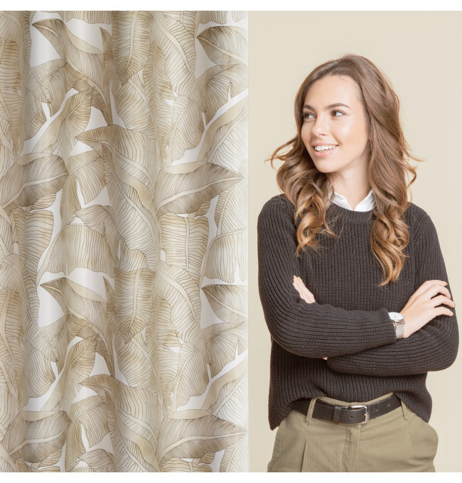 Hotový závěs SAMIRA bílý/béžový - na průchodkách