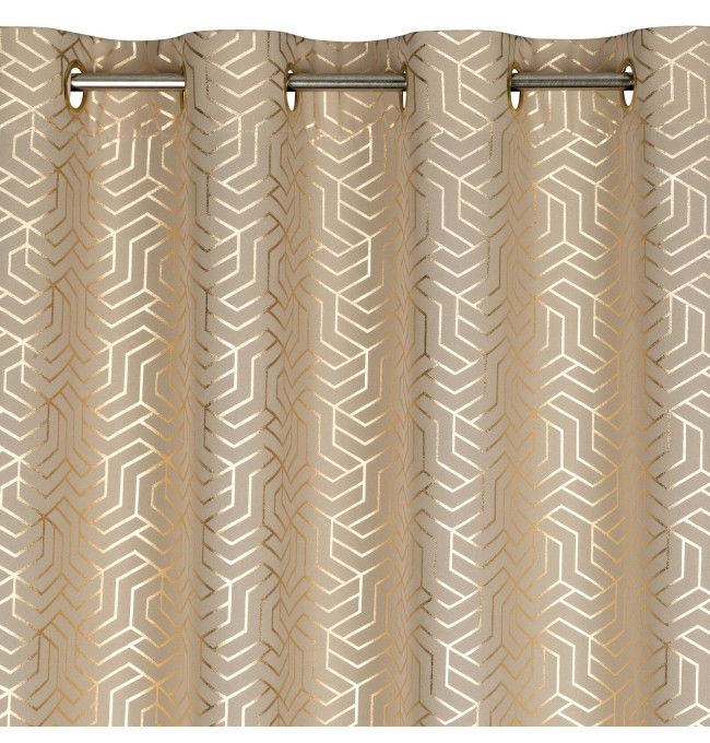 Hotový závěs SEMI cappuccino / šampaňské - na průchodkách