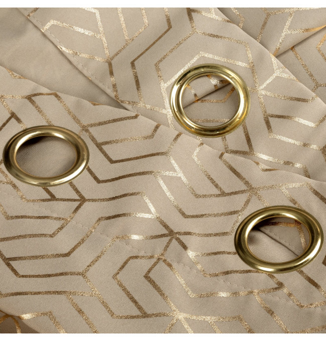 Hotový závěs SEMI cappuccino / šampaňské - na průchodkách