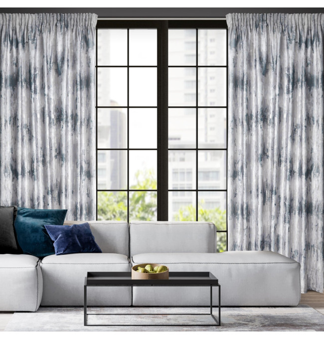 Hotový závěs TINA stříbrný - na pásce