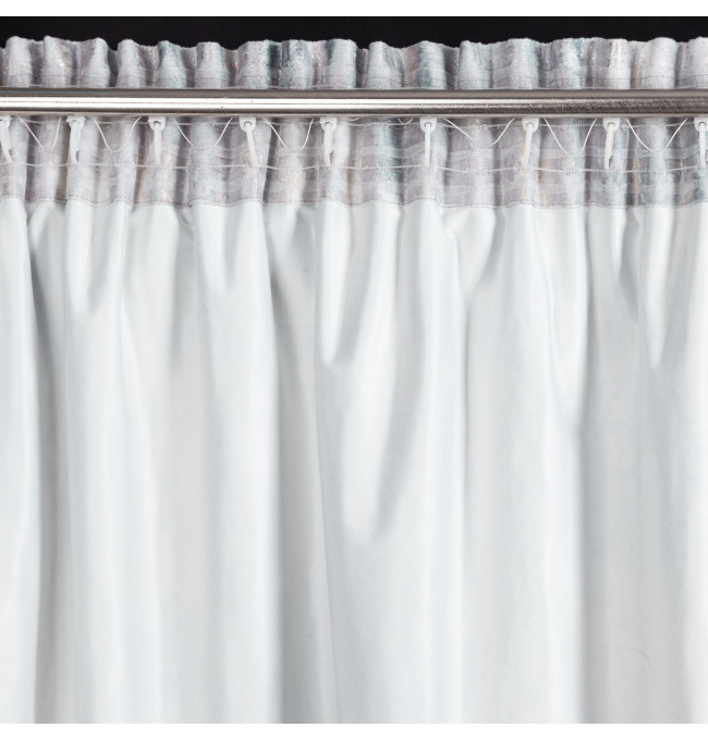 Hotový závěs TINA stříbrný - na pásce