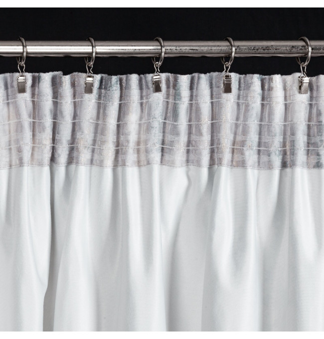 Hotový závěs TINA stříbrný - na pásce