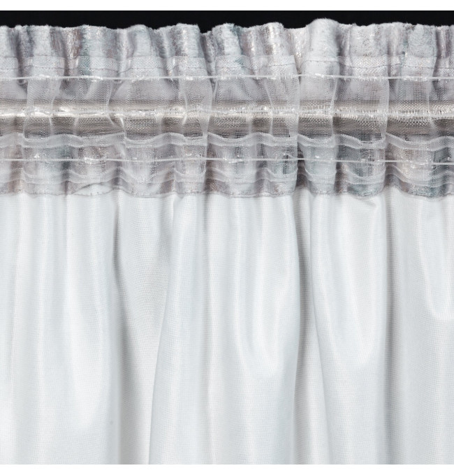 Hotový závěs TINA stříbrný - na pásce