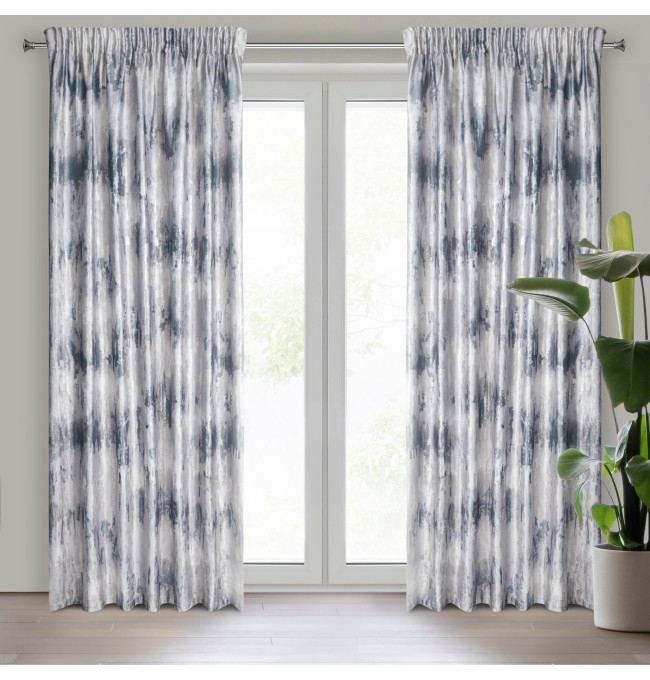 Hotový závěs TINA stříbrný - na pásce