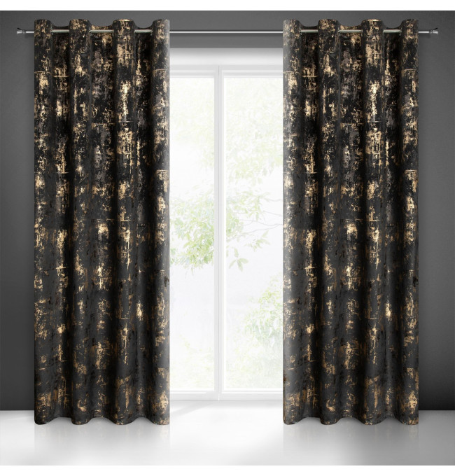 Hotový závěs TONIA černý - na průchodkách