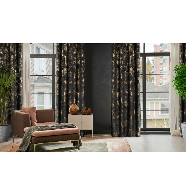 Hotový závěs TONIA černý - na průchodkách