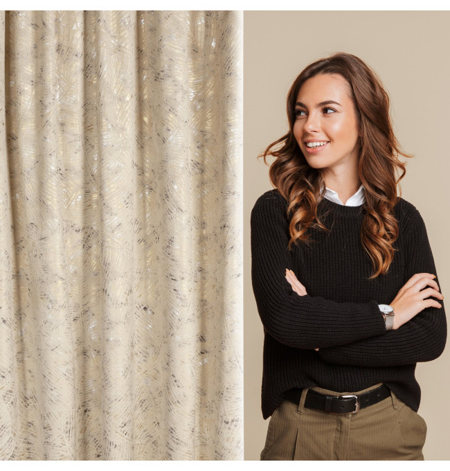 Hotový závěs TULIA béžový - na pásce