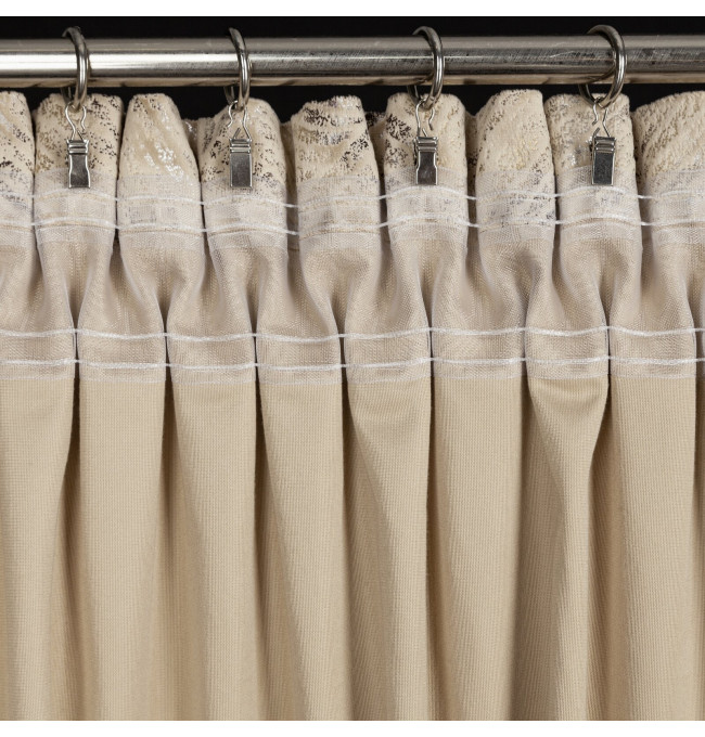 Hotový závěs TULIA béžový - na pásce