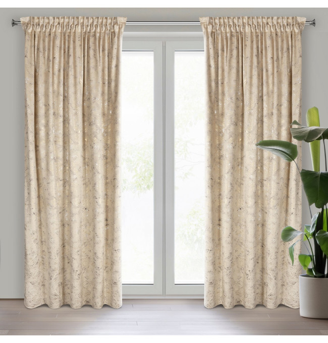 Hotový závěs TULIA béžový - na pásce