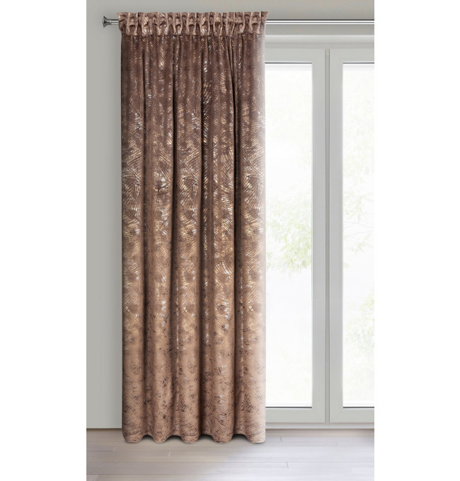 Hotový závěs TULIA hnědý - na pásce