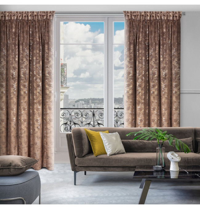 Hotový závěs TULIA hnědý - na pásce