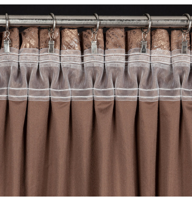 Hotový závěs TULIA hnědý - na pásce