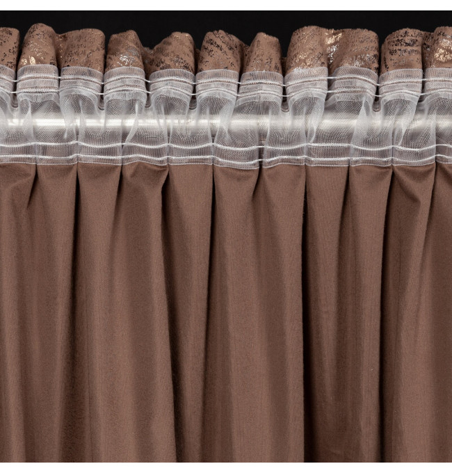 Hotový závěs TULIA hnědý - na pásce