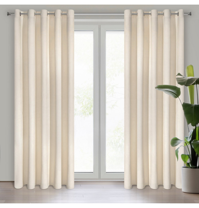 Hotový závěs VILLA světle béžový - na průchodkách