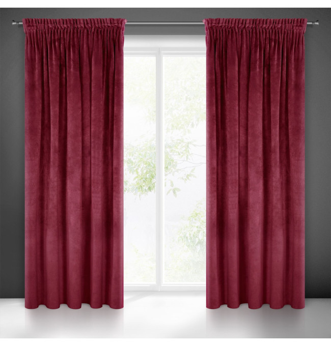 Hotový závěs VILLA bordový - na pásce