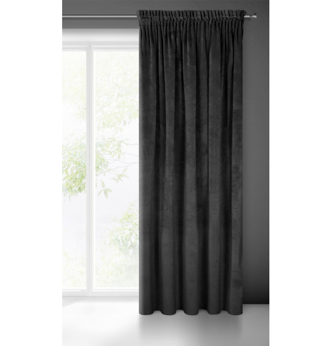 Hotový závěs VILLA černý - na pásce