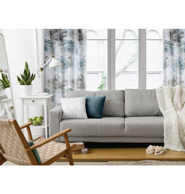 Hotový závěs VIVIAN tyrkysový - na pásce