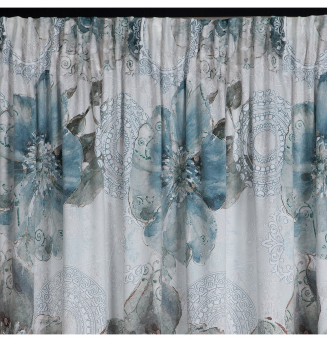 Hotový závěs VIVIAN tyrkysový - na pásce