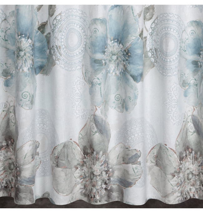 Hotový závěs VIVIAN tyrkysový - na pásce