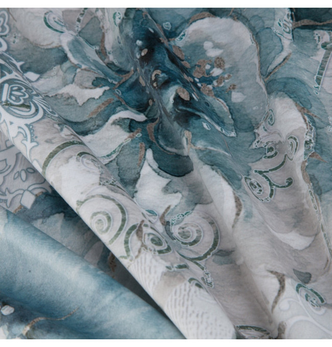 Hotový závěs VIVIAN tyrkysový - na pásce