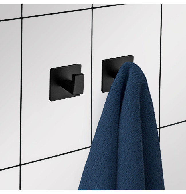Sada dvou koupelnových věšáků KSANTI černá (2 ks)