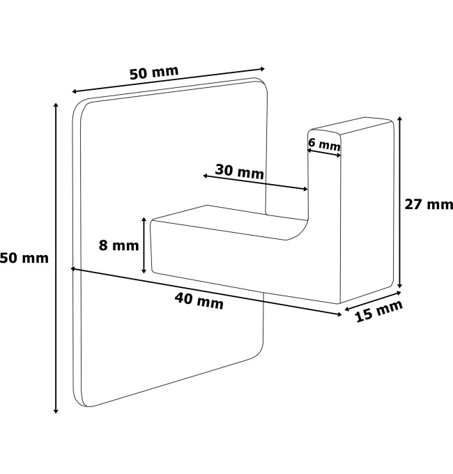 Sada dvou koupelnových věšáků KSANTI černá (2 ks)