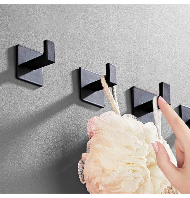 Sada dvou koupelnových věšáků KSANTI černá (2 ks)