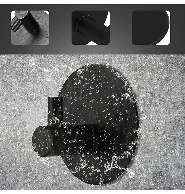 Sada čtyř koupelnových věšáků TAVAS černá (4 ks)