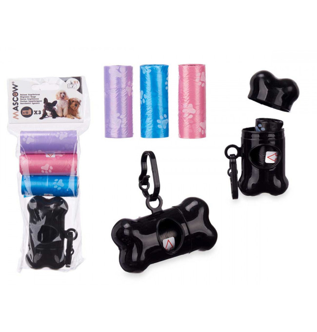 Pouzdro na sáčky pro psy s rolkami (3 ks)