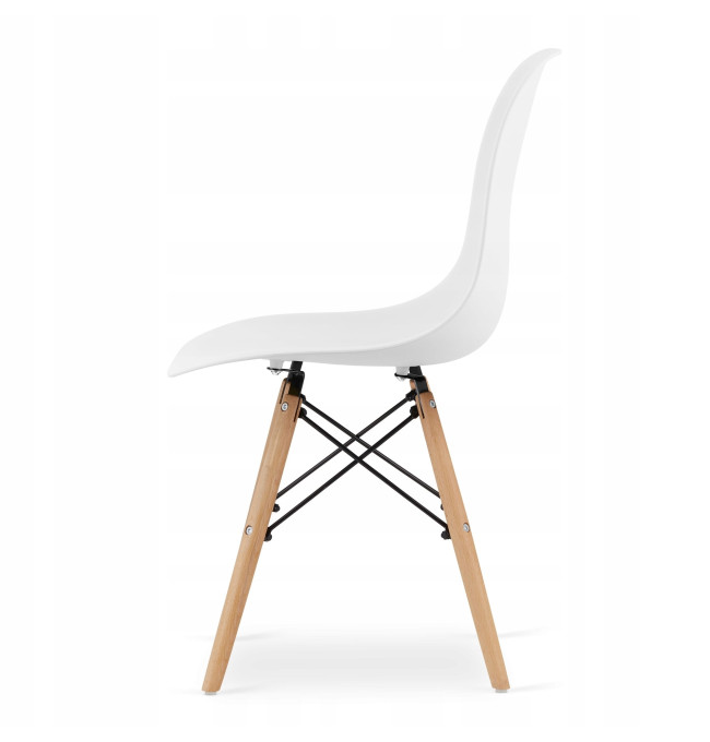 Jídelní čtvercový stůl dub sonoma / bílý se čtyřmi židlemi OSAKA bílé / hnědé