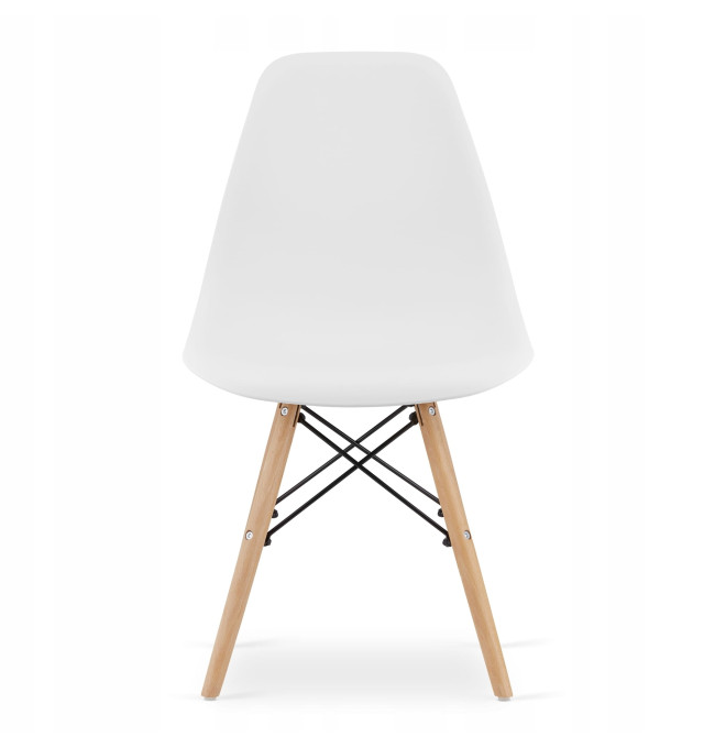 Jídelní čtvercový stůl dub sonoma / bílý se čtyřmi židlemi OSAKA bílé / hnědé