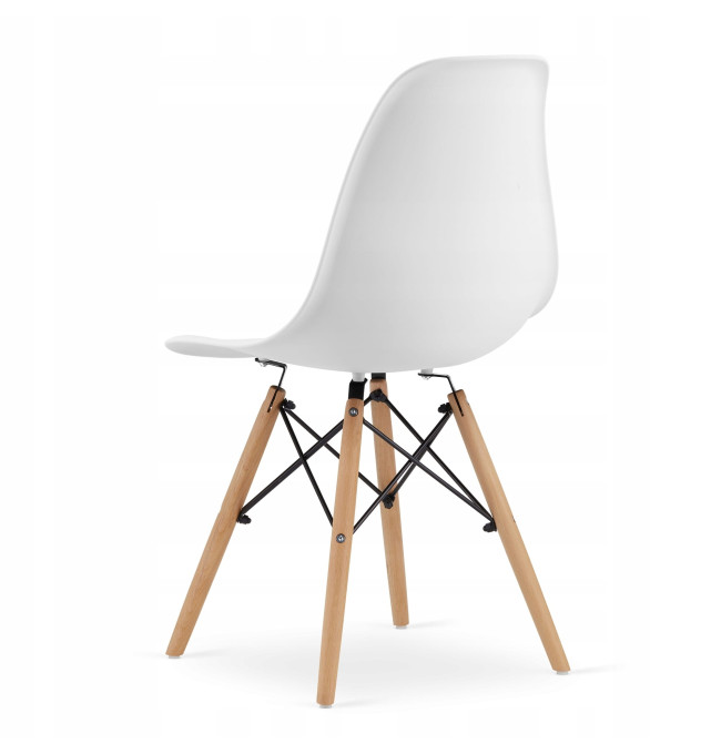 Jídelní čtvercový stůl dub sonoma / bílý se čtyřmi židlemi OSAKA bílé / hnědé