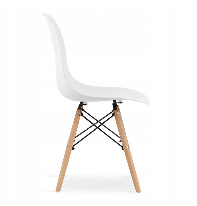 Jídelní čtvercový stůl dub sonoma / bílý se čtyřmi židlemi OSAKA bílé / hnědé