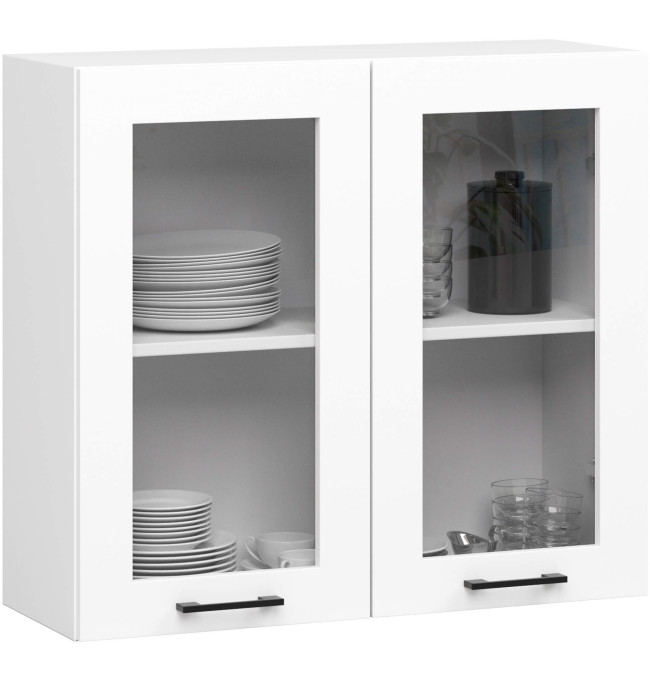 Kuchyňská linka OLIVIA H720 1.8 m s vitrínou bílá