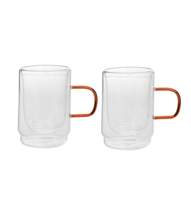 Sada dvou hrníčků CEMBRA RETRO s dvojitým dnem 888132 350 ml